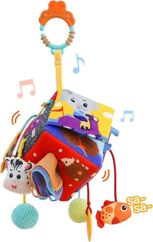 Sensory Toys for Toddlers 1-3,Montessori Toys for 1 Year Old,Baby Pull String Activity Toy, Toddler Fine Motor Skills Stroller Toys,Hanging Infant Travle Toys for 18 Months Girls Boys Gife (steamship) in Saudi Arabia