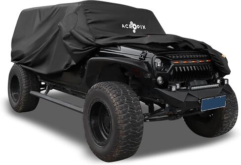 ACROPIX SUV Car Cover Fit for Jeep Wrangler JK JL 2 Door 2007-2017 with Driver Door Snow Rain All Weather Protection - Pack of 1 Black in Saudi Arabia