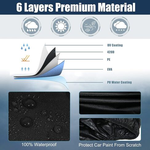 ACROPIX SUV Car Cover Fit for Jeep Wrangler JK JL 2 Door 2007-2017 with Driver Door Snow Rain All Weather Protection - Pack of 1 Black in Saudi Arabia