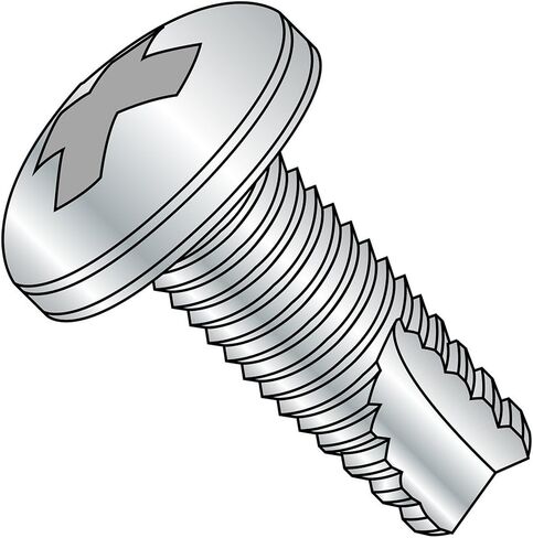 Small Parts 12163PP Steel Thread Cutting Screw, Zinc Plated Finish, Pan Head, Phillips Drive, Type 23, #12-24 Thread Size, 1" Length (Pack of 50) in Saudi Arabia