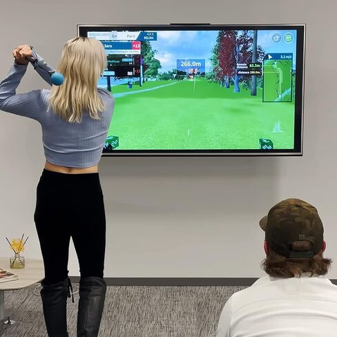 PHIGOLF World Tour Edition - Home Golf Simulator, Access 38,000+ Golf Courses Worldwide. Includes A Compact Weighted Swing Stick, 9-axis Swing Sensor, Supports Android and iOS Devices in Saudi Arabia