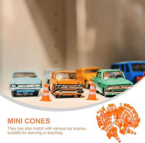 Toddmomy 30Pcs Mini Traffic Cones Miniature Traffic Cones Traffic Barricade Toys for Kids Street Signs Playset in Saudi Arabia