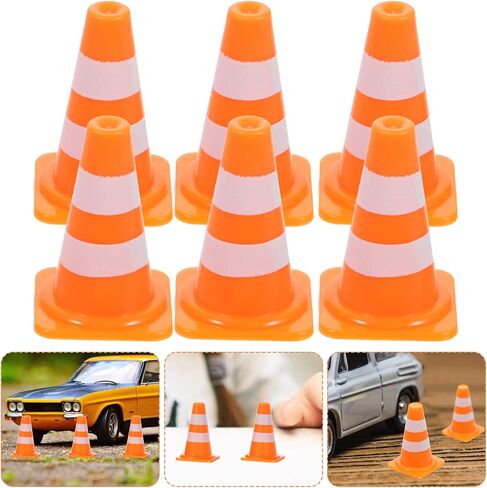 Toddmomy 30Pcs Mini Traffic Cones Miniature Traffic Cones Traffic Barricade Toys for Kids Street Signs Playset in Saudi Arabia