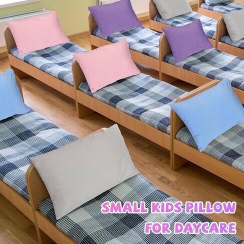 Kigley Mini Pillows for Daycare 9.1 x 13.8'' Small Travel Pillow Bulk Soft Breathable Cotton Pillow for Kids School Nap Travel Pet Neck Lumbar Purse Insert (Light Colors) in Saudi Arabia