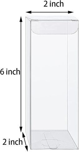 NDSWKR 100 عبوة من صناديق الهدايا الشفافة، صناديق هدايا بلاستيكية، 2 × 2 × 6 بوصة صناديق مكعبة شفافة للماكارون والحلوى والشوكولاتة والبسكويت والفواكه والوجبات الخفيفة والآيس كريم in Kuwait