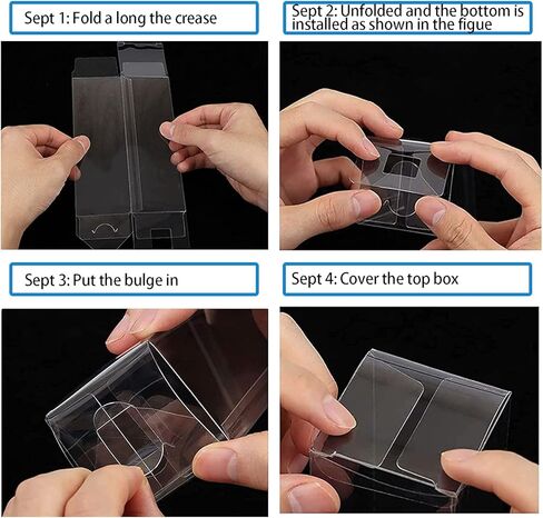 NDSWKR 100 عبوة من صناديق الهدايا الشفافة، صناديق هدايا بلاستيكية، 2 × 2 × 6 بوصة صناديق مكعبة شفافة للماكارون والحلوى والشوكولاتة والبسكويت والفواكه والوجبات الخفيفة والآيس كريم in Kuwait