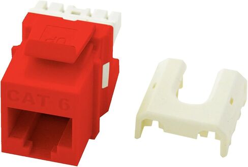 Legrand - OnQ Cat6 Keystone Jacks Quick Connect RJ45 Keystone Insert مع 110 لكمة لأسفل، مقابس HDMI Keystone، تستخدم مع Cat5، Cat5e، أو Cat6 Keystone Jack، أبيض، WP3476WH، 10 عبوات in Kuwait