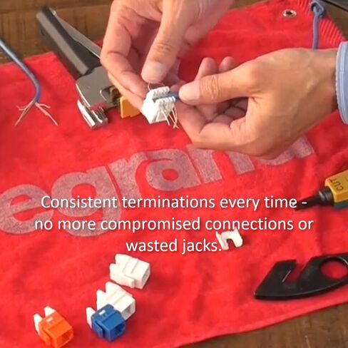 Legrand - OnQ Cat6 Keystone Jacks Quick Connect RJ45 Keystone Insert مع 110 لكمة لأسفل، مقابس HDMI Keystone، تستخدم مع Cat5، Cat5e، أو Cat6 Keystone Jack، أبيض، WP3476WH، 10 عبوات in Kuwait