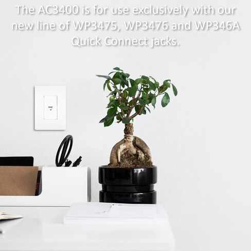 Legrand - OnQ Cat6 Keystone Jacks Quick Connect RJ45 Keystone Insert مع 110 لكمة لأسفل، مقابس HDMI Keystone، تستخدم مع Cat5، Cat5e، أو Cat6 Keystone Jack، أبيض، WP3476WH، 10 عبوات in Kuwait