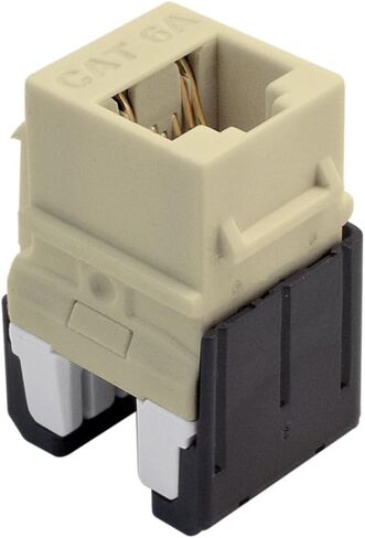 Legrand - OnQ Cat6 Keystone Jacks Quick Connect RJ45 Keystone Insert مع 110 لكمة لأسفل، مقابس HDMI Keystone، تستخدم مع Cat5، Cat5e، أو Cat6 Keystone Jack، أبيض، WP3476WH، 10 عبوات in Kuwait