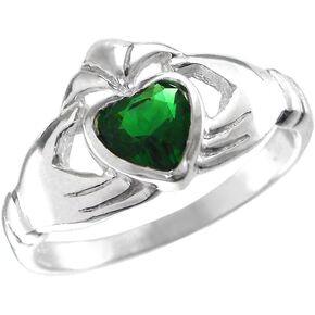 خاتم كلاداغ من الفضة الإسترليني والكريستال الأخضر، 5 in Kuwait