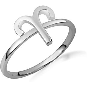 Astrology Jewelry Polished 925 Sterling Silver Women's Personalized 12 Zodiac Astrological Sign Statement Ring - Choice of Zodiac Sign and Ring Size in Saudi Arabia