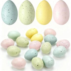 KOKABI مرقطة بيض عيد الفصح الديكور، 16 جهاز كمبيوتر شخصى 2.4 في بيض عيد الفصح الباستيل لسلة وعاء حشو المزهرية، بيض وهمية لعيد الفصح المركزية للطاولات ديكور ديكورات الربيع ريفي للمنزل in Kuwait