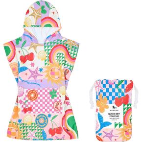 معطف دوك آند باي مع غطاء للرأس - للأطفال - منشفة الشاطئ وحمام السباحة - فائقة الامتصاص، سريعة الجفاف - مدمجة وخفيفة الوزن - مجموعة صغيرة - تتضمن حقيبة - مقاسات مختلفة in Kuwait