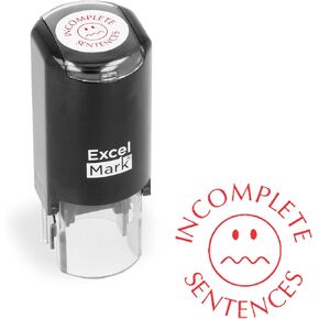 Round Teacher Stamp - Incomplete Sentences - RED Ink in Saudi Arabia