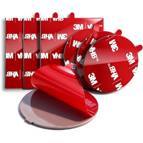 وسادات لاصقة مزدوجة الجوانب مصنوعة من شريط تثبيت عالي التحمل 3M VHB 3 مربع و3 دائري لتثبيت كاميرا داش على الزجاج الأمامي وحامل كاميرا GPS ولوحة القيادة وتطبيقات السيارات الخارجية in Kuwait