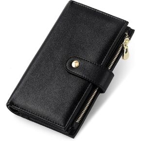 GAEKEAO Wallet Women RFID Blocking Vegan Leather Trifold Card Holder Ladies Large Capacity Clutch Wallets with Pen Holder in Saudi Arabia