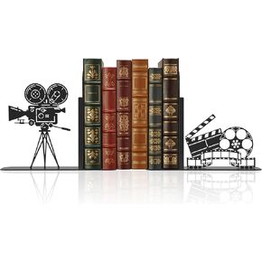 غلاف معدني منقوش على شكل بكرة فيلم كاميرا عتيقة، ينتهي كتاب ديكور المسرح المنزلي مقاس 17 × 5.5 بوصة، هدايا إكسسوارات غرفة الأفلام لمحبي الأفلام، ديكور رف الكتب المزخرف بفيلم سينمائي تحت عنوان الفيلم in Kuwait