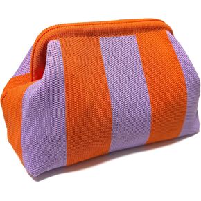 Clutch Purses for Women Summer Woven Beach Bags Purse with Strip Dumpling Ruched Cloud Purse Knit Evening Handbags in Saudi Arabia