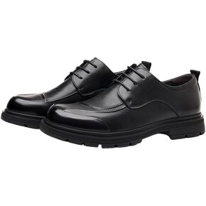 Men's Leather Shoes Casual Shoes Business Commuting Shoes Round Toe Lace-up Row Hand-Stitched Rubber Sole Non-Slip Skin-Friendly Lining Everyday Wear in Kuwait