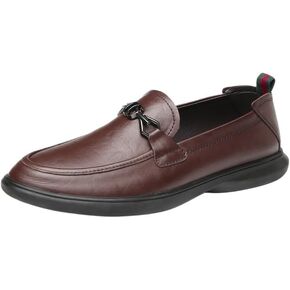 Men's Business Casual Shoes Round Toe Rubber Shoes Comfortable Breathable Versatile Flat-Soled Slip-on Shoes for Men in Kuwait