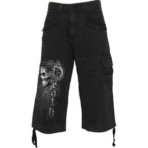 حلزوني - الموت إلى الأبد - شورت كارجو عتيق 3/4 طويل أسود in Kuwait