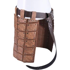 GORGECRAFT Medieval Faux Leather Thigh Armor Retro Double Sides Waist Armor Protector with Belt Mercenary Knights Skirt Armor for LARP Viking Men Halloween Cosplay Costume in Saudi Arabia