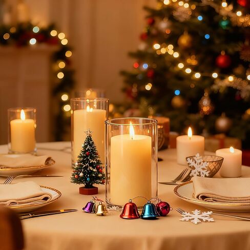 مزهريات أسطوانية زجاجية شفافة للقطع المركزية، 12 قطعة مزهرية زهرة برعم سميكة 6 بوصة وحامل شموع عائمة، مجموعة اسطوانات شموع زجاجية، ديكورات الزفاف، طاولة الطعام وهدية ديكور المنزل in Kuwait