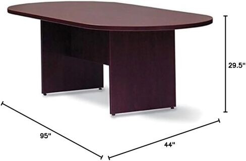 Offices To Go 8 Ft Conference Room Table 95" W X 44" D X 29 1/2" H Weight: 212 Lbs One Piece Top Slab Base - American Dark Cherry in Kuwait