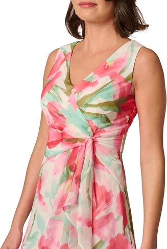 Adrianna Papell Draped Chiffon MIDI Dress in Saudi Arabia
