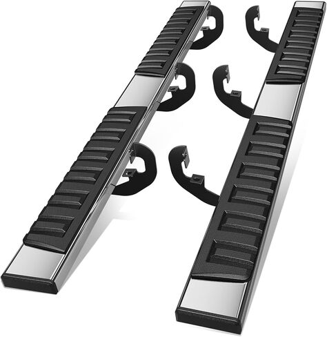 لوحات تشغيل Auto Dynasty 6 بوصات كابينة طاقم لـ 2019-2025 Chevy Silverado GMC Sierra 1500 2500HD 3500HD، قضبان Nerf للسكك الحديدية الجانبية من الفولاذ المقاوم للصدأ، كروم 20 21 22 23 24 in Kuwait