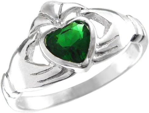 خاتم كلاداغ من الفضة الإسترليني والكريستال الأخضر، 5 in Kuwait