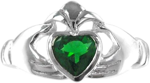 خاتم كلاداغ من الفضة الإسترليني والكريستال الأخضر، 5 in Kuwait