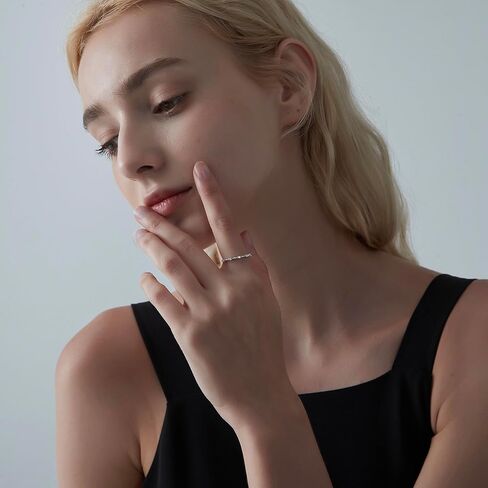 PERIMADE 925 Sterling Silver Moissanite Band Ring 950 Platinum Plated Gemstone Wedding Band for Women, Hypoallergenic Promise Thin Ring Trendy Jewelry for Anniversary Christmas in Kuwait