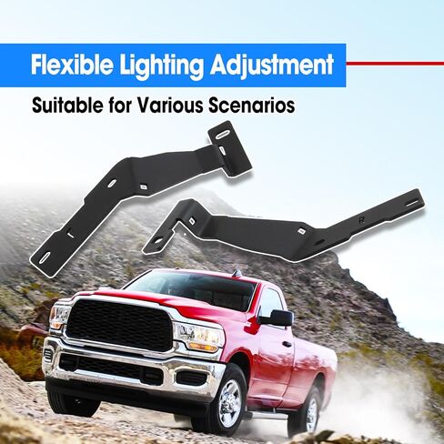 غطاء محرك السيارة المفصلي LED ضوء جبل خندق ضوء قوس مناسب لدودج رام 2500 3500 2019-2024، جانب السائق الأيسر وجانب الركاب الأيمن خندق غطاء محرك السيارة جبل بين قوسين 2 قطعة in Kuwait