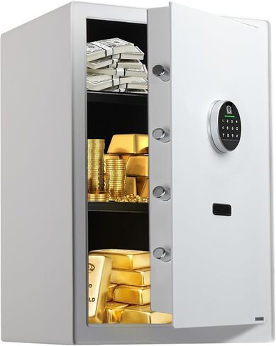 Small Money Safe Box for Home,Electronic Security Money Safe for Cash,Personal Home Safe with Digital Keypad,Lock Box for Keys with Code,Mini Safe for Kids,0.23 Cubic Feet Black in Kuwait