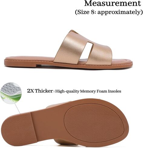 Luoika Women's Wide Width Flat Slides Sandals, Casual Comfortable Summer Beach Shoes Slip on Slide Sandal for Women. in Saudi Arabia