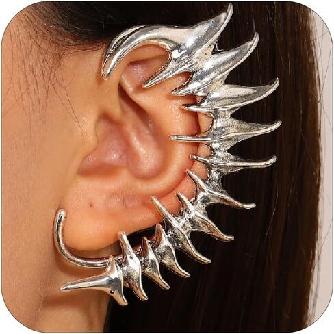 فاسق الشيطان الأذن الكفة القرط للنساء التنين مخلب الغضروف الأذن التفاف الأقراط القوطية مخلب الكفة القرط هالوين زي الاكسسوارات والمجوهرات in Kuwait