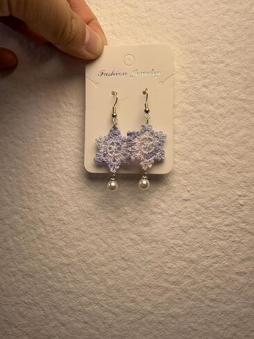 Handmade Crochet Earrings Mystery Box 2 Pairs of Floral Design Earrings Set Fresh and Artistic Handmade Jewelry Unique and Creative Gift in Saudi Arabia