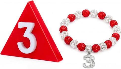 Junkin 2 Pcs Number Sisterhood Paraphernalia Crossing Gift Line Number Big Little Gifts Red Beads Bracelet with Numbers in Saudi Arabia
