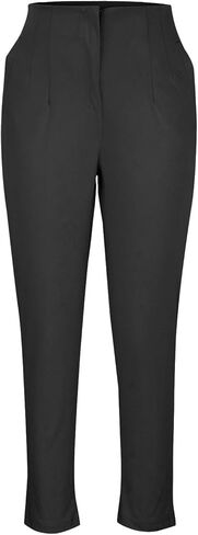 HGps8w سروال بدلة نسائي عالي الخصر أنيق قابل للتمدد نحيل للعمل سروال ضيق مع جيوب in Kuwait