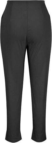 HGps8w سروال بدلة نسائي عالي الخصر أنيق قابل للتمدد نحيل للعمل سروال ضيق مع جيوب in Kuwait