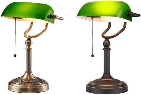 مصباح مكتب المصرفيين الزجاجي الأخضر من Newrays ومصباح مكتب المصرفيين الزجاجي الأخضر العتيق in Kuwait