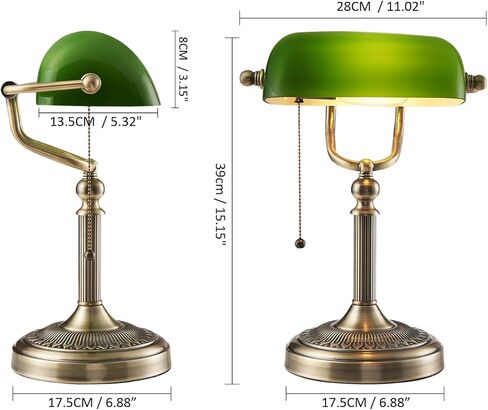 مصباح مكتب المصرفيين الزجاجي الأخضر من Newrays ومصباح مكتب المصرفيين الزجاجي الأخضر العتيق in Kuwait