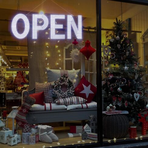 LED Open Signs for Business, 40"x14" Dimmable Large LED Open Light Up Sign with Hanging Installation for Salon Gym Cafes Store Office Bar Hotel Pubs (Cold White) in Saudi Arabia