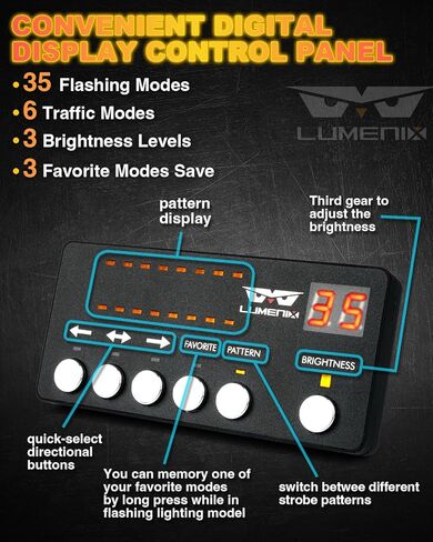 LUMENIX White Amber 72 LED Rooftop Emergency Strobe Light Bar and 70 Inch Running Board Emergency Strobe Lights Strip Bundle in Saudi Arabia