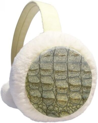 غطاء أذن من جلد التمساح بتصميم تجريدي لتدفئة الأذن في فصل الشتاء، غطاء أذن من الصوف فروي في الهواء الطلق in Kuwait
