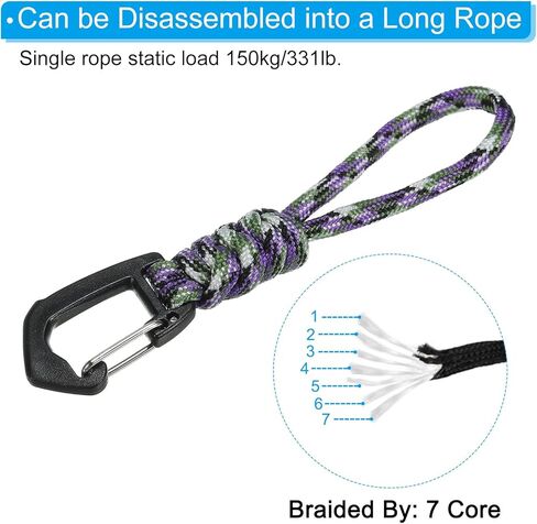 Badge Lanyard 4.7 Inch, Necklace Keychain Cord Metal Clasp Hook Ring Strap for Keys Whistle ID Card Badge Holder, Camo Purple in Saudi Arabia