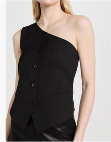 2 قطعة ملابس نسائية كتف واحد سترة بلا أكمام سترة مع السراويل بدلة رسمية البدلات الرسمية للنساء in Kuwait