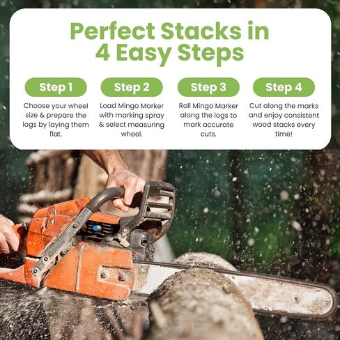 THE MINGO Marker Firewood Measuring Tool - Chainsaw Firewood Marking Tool - Log Paint Marker -Firewood Measuring Tool for Chainsaw - Logging Tools in Kuwait